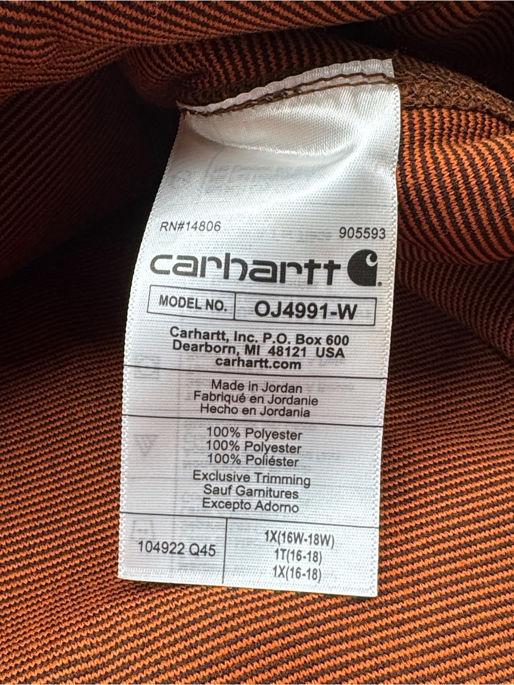 Carhartt Women’s Relaxed Fit Fleece Pullover with Gray Trim Size 1X (16W-18W) - Picture 11 of 16
